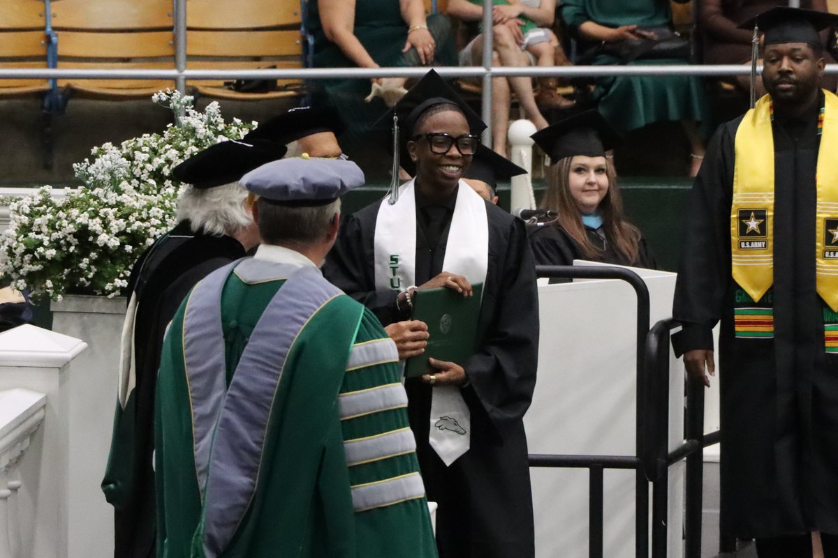 Congratulations to all four of our seniors who
graduated today! Ishuana Hunter, Martrice Brooks,
Jayla Smith and Trinity Hudson (not pictured). We thank each and every one of you for all of your hard work and dedication to our program.

#ENMU #ALLIN
