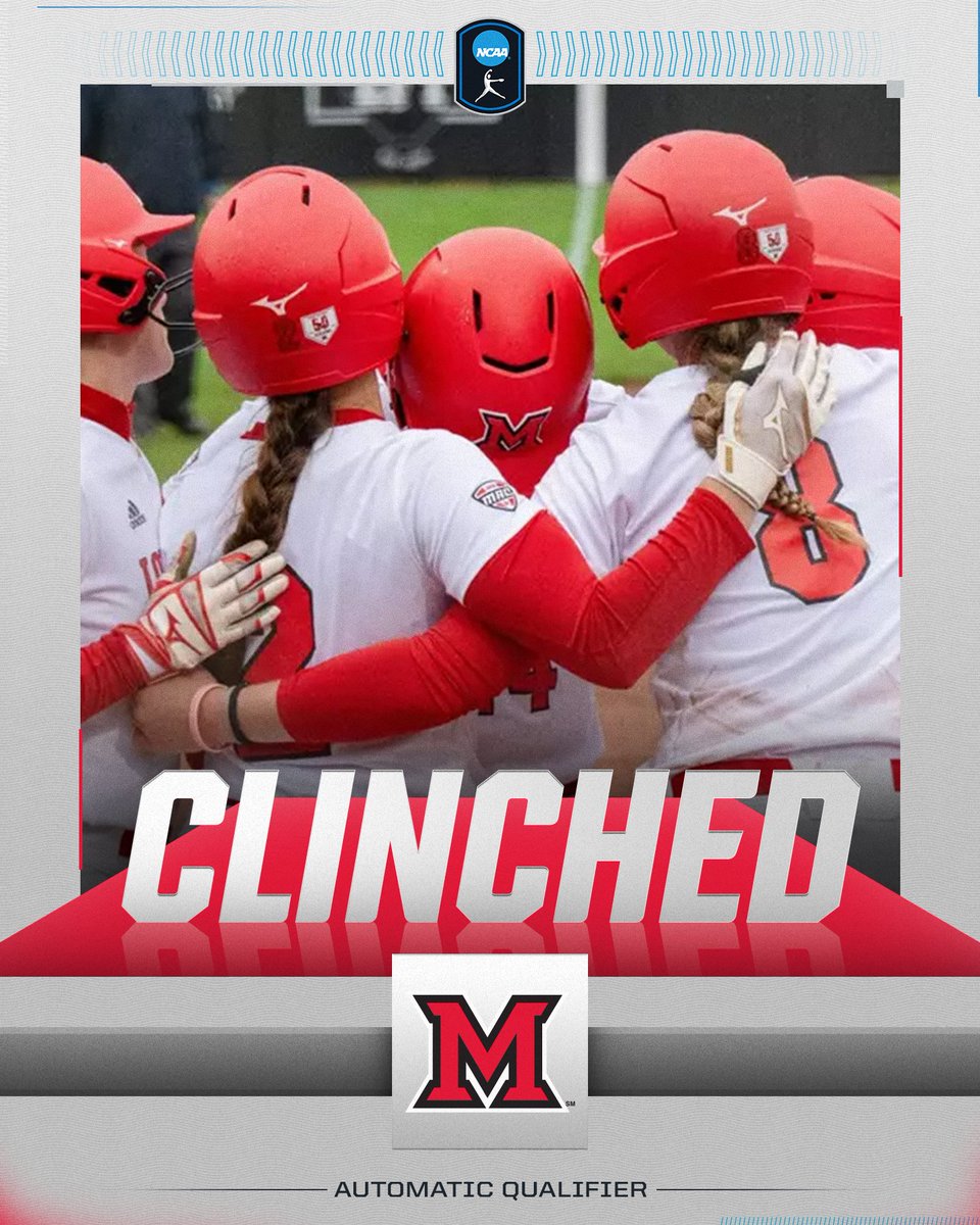 🔴⚪️ CLINCHED 🔴⚪️

<a href="/MiamiOH_SB/">Miami Softball</a> defeats Ohio, 8-2, to win the <a href="/MACSports/">MACtion</a> tournament and secure the AQ for the #RoadToWCWS!

#NCAASoftball