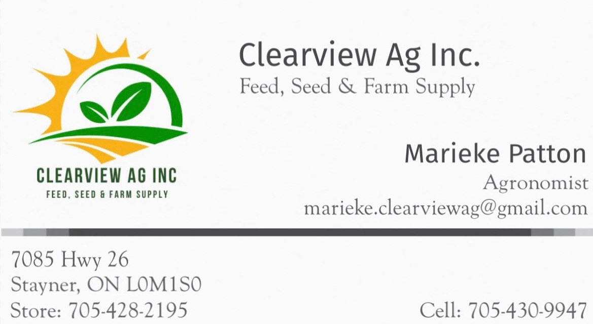 Time to make it #AgTwitter official! We will be continuing on the legacy of B.J.S. Farm Supply Ltd this summer under the new banner of Clearview Ag Inc.  Feed, Seed &amp; Farm Supply in Stayner offering DEKALB Seed, Chows, Pet Food, Bird Seed and more!