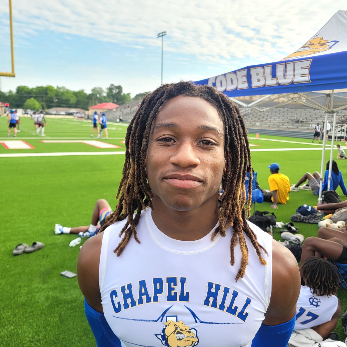 Tyler Chapel Hill 2026 WR Damarcion Blaylock is a freak show athlete...track guy with make you miss quickness and explosive leaper...he was a menace today #txhsfb <a href="/dctf/">Dave Campbell's — TexasFootball.com</a> <a href="/GPowersScout/">Greg Powers 🏟️</a> <a href="/malloryhartley/">Mallory Hartley</a> <a href="/247Hudson/">Hudson Standish</a> <a href="/MikeRoach247/">Mike Roach</a> <a href="/coachriordan/">jeff riordan</a>