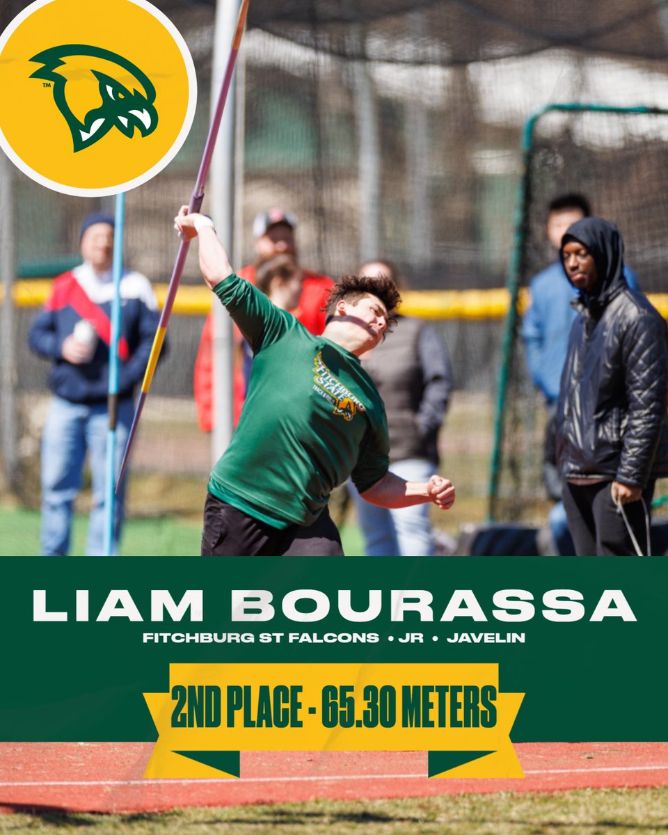 Fitchburg Falcons (@fsu_falcons) on Twitter photo Fitchburg State <a href="/FSUfalconsTFXC/">Fitchburg State T&F | XC</a> junior Liam Bourassa placed second in the Javelin today at the 2025 All-New England Championships to lead the way for the Green and Gold.
#FearTheFlock #TheFalconWay Fitchburg State <a href="/FSUfalconsTFXC/">Fitchburg State T&F | XC</a> junior Liam Bourassa placed second in the Javelin today at the 2025 All-New England Championships to lead the way for the Green and Gold.
#FearTheFlock #TheFalconWay