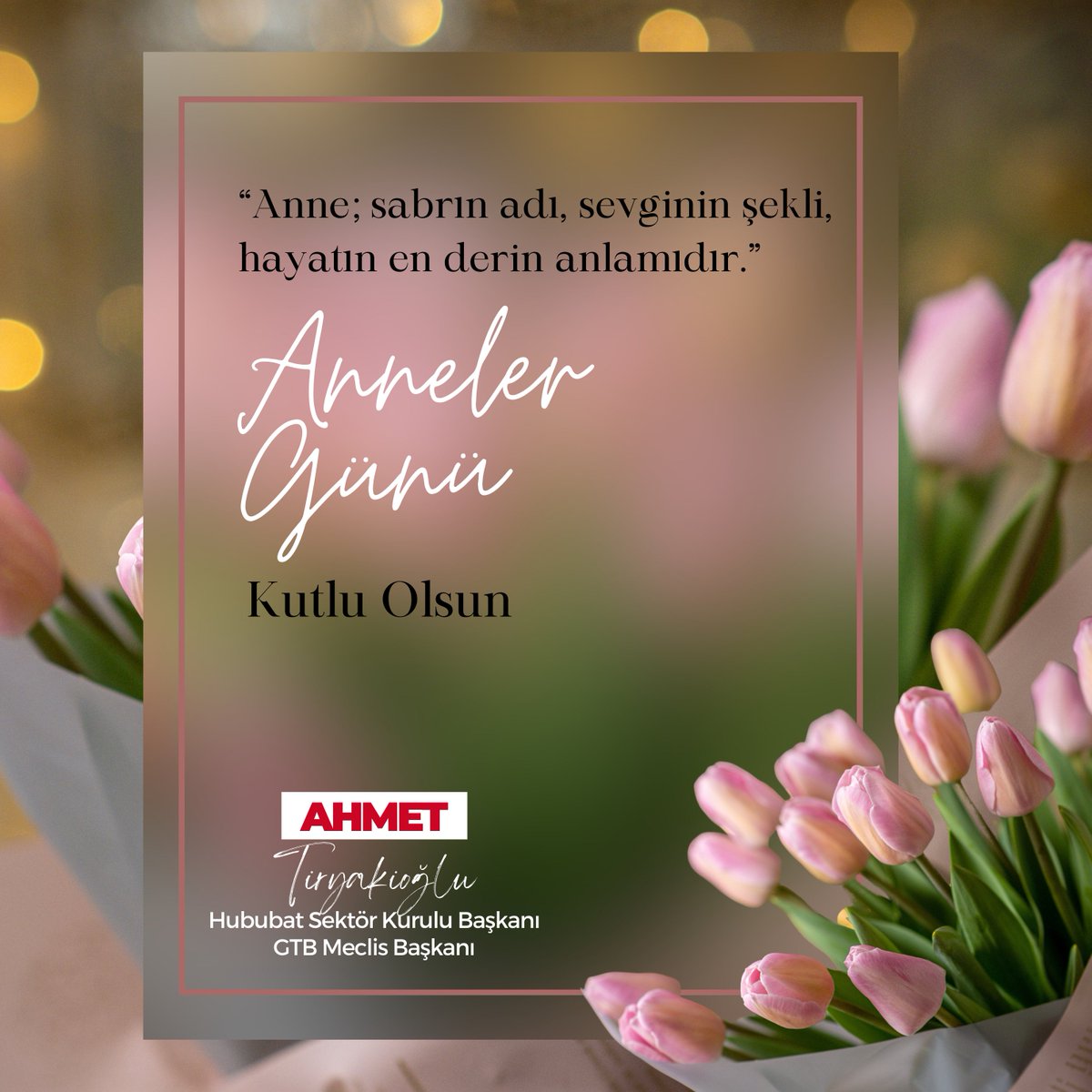 “Anne; sabrın adı, sevginin şekli, hayatın en derin anlamıdır.”

Hayatımıza yön veren, içimizi varlıklarıyla aydınlatan, fedakârlıklarıyla gücümüze güç katan, sevgileriyle her anımızı güzelleştiren tüm annelerimizin #AnnelerGünü ’nü en içten dileklerimle kutluyorum.

Kalbimizde