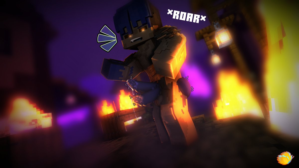 'Dangerous encounter'
An unknown creature has been spotted near a burning village..? What does this creature bring with it, lust or carnage?

#MinecraftNSFW #r34 #mcr34 #gaymcr34