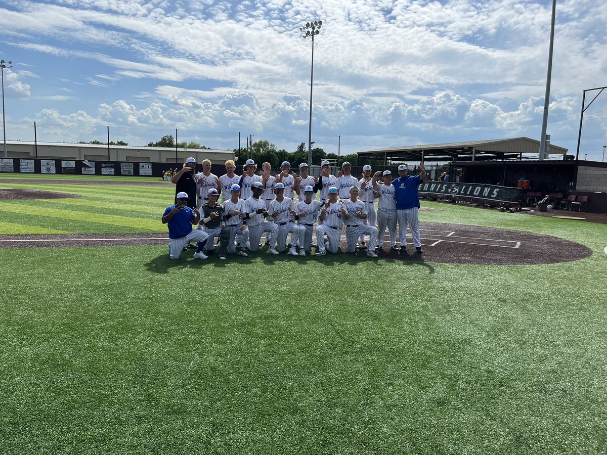 We are off to Round 3! Cats win 10-0 over Fairfield to clinch the series!
Bats came alive in the 6th scoring 7 runs to secure the win. We will face Orangefield n round 3.
<a href="/Masonseely10/">Mason Seely</a> CG SO 5H 8K’s POG