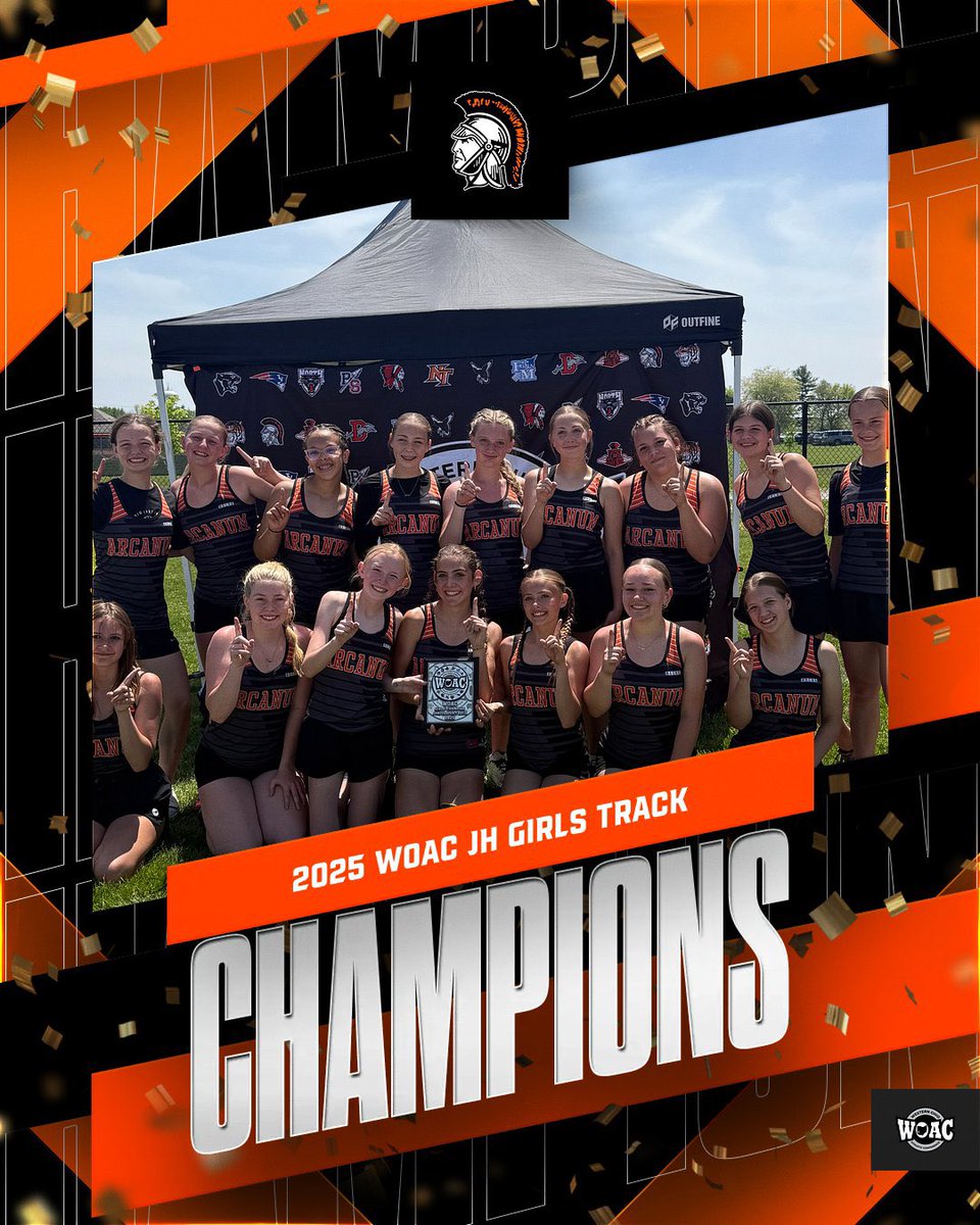 Congrats to our JH Girls track team for winning the 2025 WOAC JH Track meet! Lots of great performances from all of our athletes today!

Complete Boys and Girls results from today can be found here:

oh.milesplit.com/meets/667713-w…