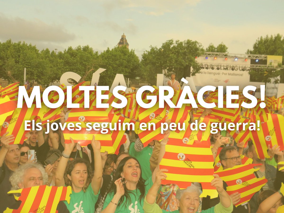Avui hem demostrat que el poble mallorquí està determinat a continuar lluitant per una Mallorca més justa i en català. 

Moltes gràcies a tots els que ho heu fet possible!!