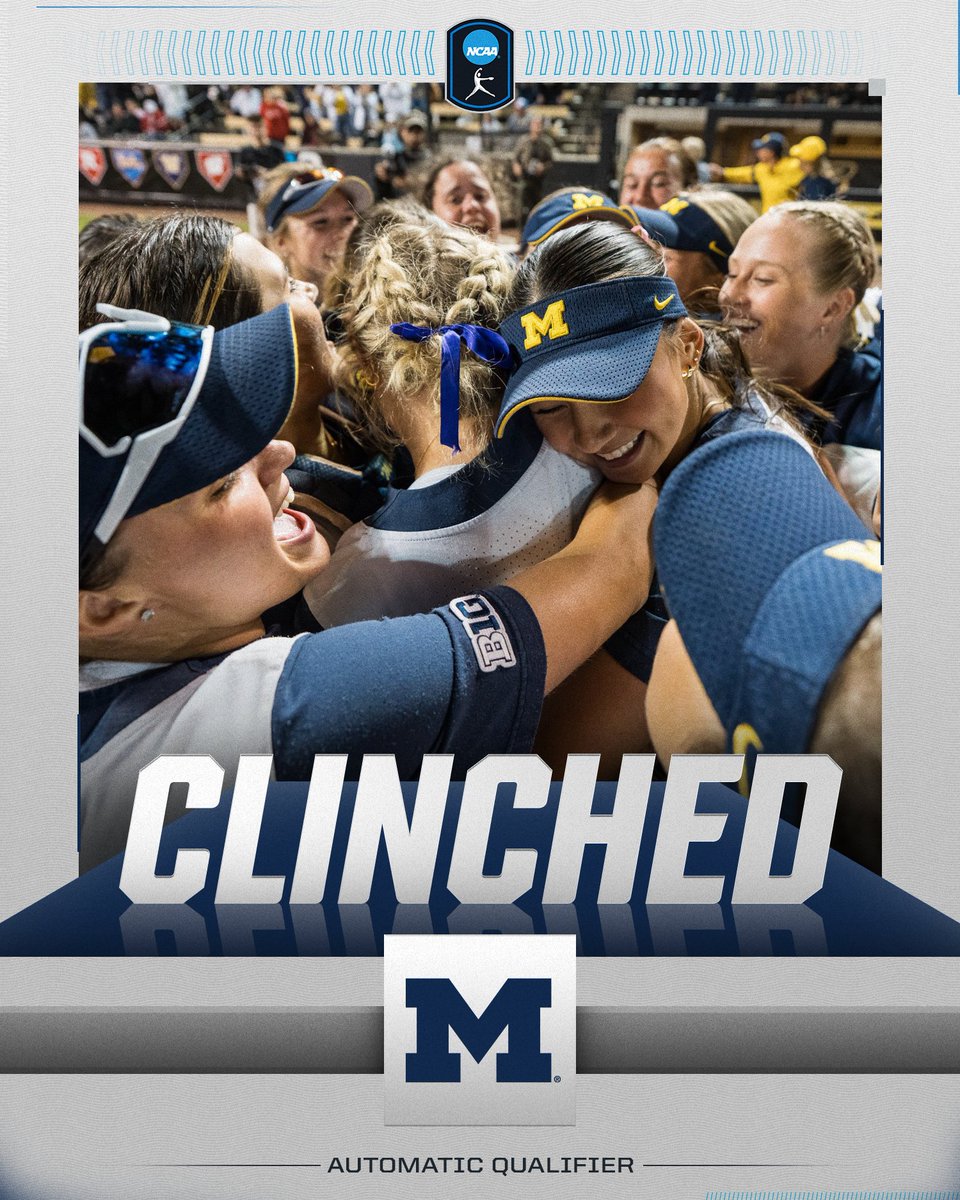NCAA Softball (@ncaasoftball) on Twitter photo ใฝ๏ธ CLINCHED ใฝ๏ธ
<a href="/umichsoftball/">Michigan Softball</a> defeats No. 10 UCLA, 2-0, to win the <a href="/B1Gsoftball/">Big Ten Softball</a> tournament and secure the AQ for the #RoadToWCWS!
#NCAASoftball ใฝ๏ธ CLINCHED ใฝ๏ธ
<a href="/umichsoftball/">Michigan Softball</a> defeats No. 10 UCLA, 2-0, to win the <a href="/B1Gsoftball/">Big Ten Softball</a> tournament and secure the AQ for the #RoadToWCWS!
#NCAASoftball