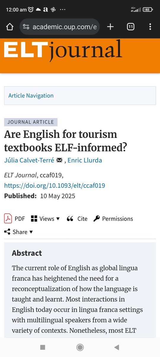 Happy to share our latest paper analyzing English for tourism textbooks from an ELF/World Englishes perspective
doi.org/10.1093/elt/cc…