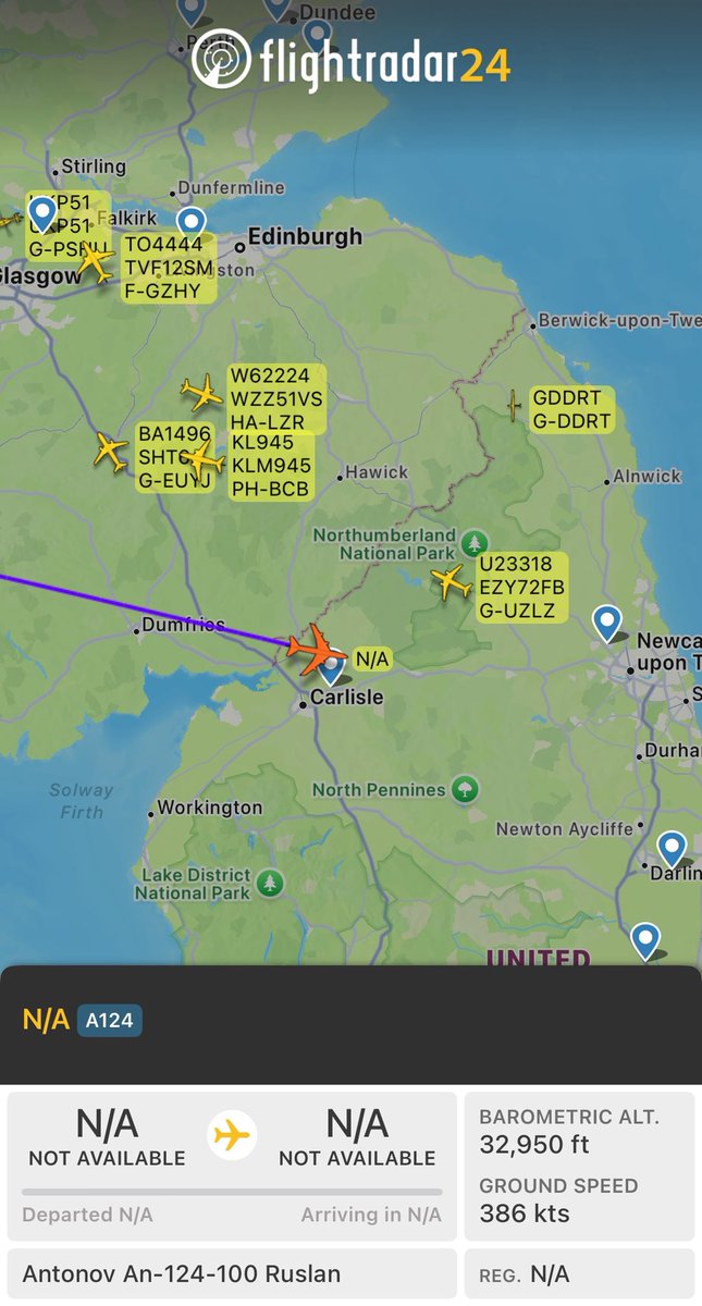 sofapilot90's tweet image. It appears the Antonov that was grounded in Montreal is making its way to ukraine. #flightradar24 #ukraine #an124ruslan