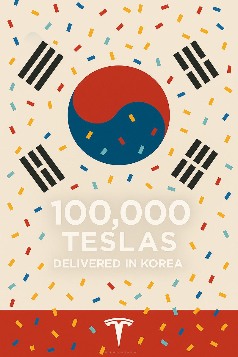 Teslaconomics (@teslaconomics) on Twitter photo Congratulations <a href="/tesla_korea/">Tesla Korea</a> for delivering 100,000 cumulative Teslas since 2017! π Congratulations <a href="/tesla_korea/">Tesla Korea</a> for delivering 100,000 cumulative Teslas since 2017! π