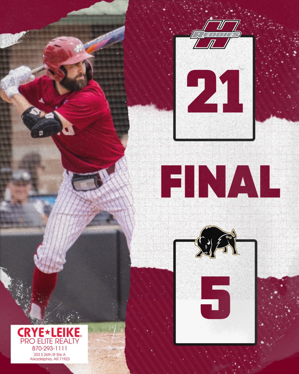 Reddie Baseball (@reddiebaseball) on Twitter photo ๐๐๐ ๐๐๐ฟ๐ฟ๐๐๐ ๐๐๐๐๐๐๐ฟ! ๐ค
Henderson ROARED back on Saturday in Searcy, scoring a GAC Tournament record 21 runs to even the Championship Series!
HSU has forced a third and final game on Sunday at noon โ winner take all for the conference title.
#NoMereBeast ๐๐๐ ๐๐๐ฟ๐ฟ๐๐๐ ๐๐๐๐๐๐๐ฟ! ๐ค
Henderson ROARED back on Saturday in Searcy, scoring a GAC Tournament record 21 runs to even the Championship Series!
HSU has forced a third and final game on Sunday at noon โ winner take all for the conference title.
#NoMereBeast