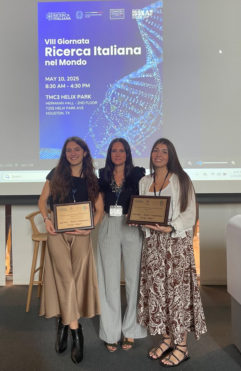 Eleonora Dondossola,PhD (@ed_phd_) on Twitter photo Congratulations to our talented PhD students <a href="/ElisaSerafini7/">Elisa Serafini</a> (co-sup by #DrCasarin) & <a href="/LudovicaLaPosta/">Ludovica La Posta</a>, who ranked 2nd and 3rd out of 50+ trainees in the competition named in memory of our former student, Giorgio Allegri
This achievement is particularly significant for our lab ❤️ Congratulations to our talented PhD students <a href="/ElisaSerafini7/">Elisa Serafini</a> (co-sup by #DrCasarin) & <a href="/LudovicaLaPosta/">Ludovica La Posta</a>, who ranked 2nd and 3rd out of 50+ trainees in the competition named in memory of our former student, Giorgio Allegri
This achievement is particularly significant for our lab ❤️