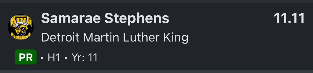 SamareaStephens's tweet image. Working to be the best! Another PR in the 100m working on my craft everytime I run🦾!!