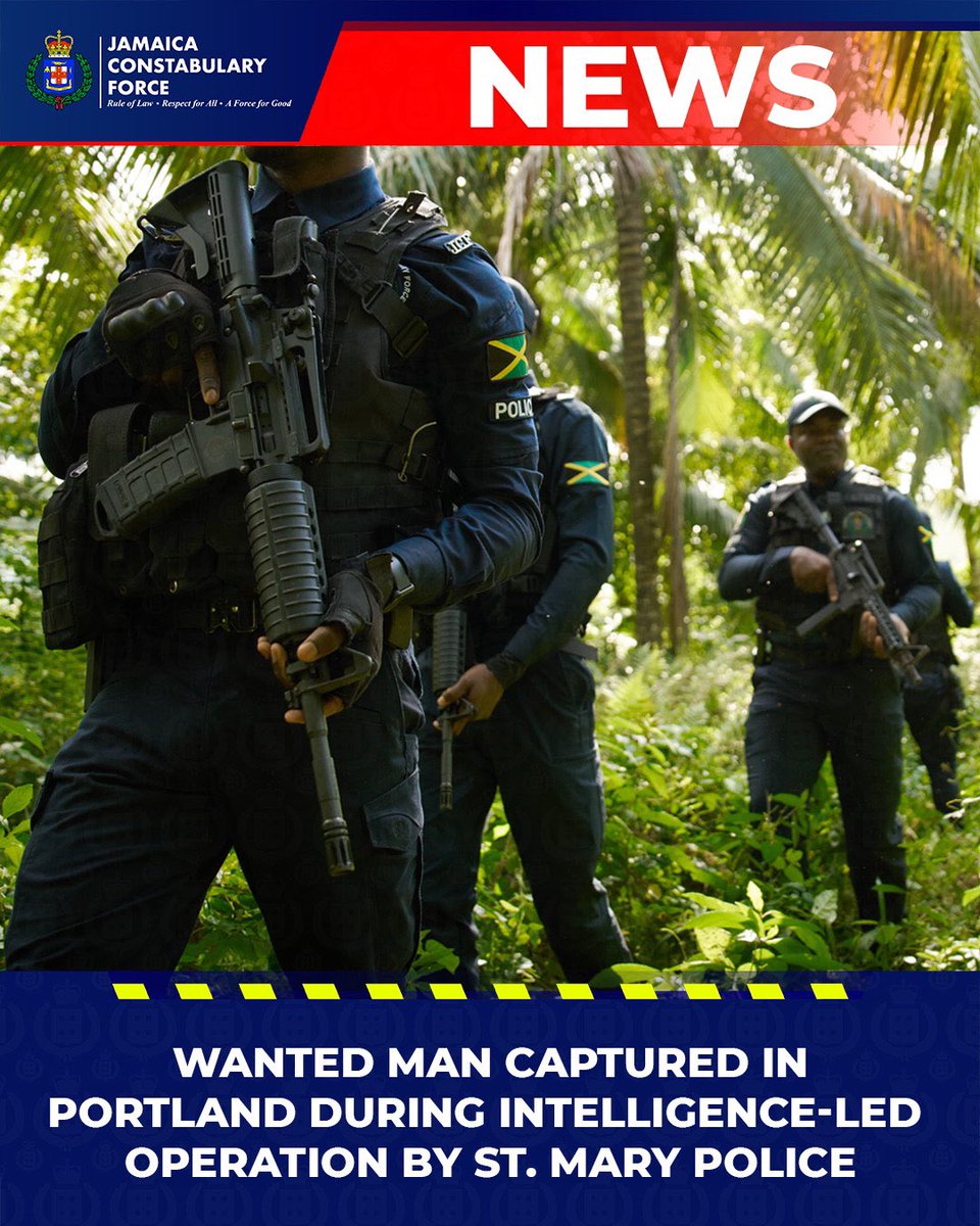 During an intelligence-led operation in the Snow Hill area of Portland, a police team from the St. Mary Police Division apprehended 33-year-old Jason Anderson, otherwise called ‘Skidda’ or ‘Skebo’ of Sandside District, Port Maria in St. Mary, and Hilltop, Snow Hill in Portland on