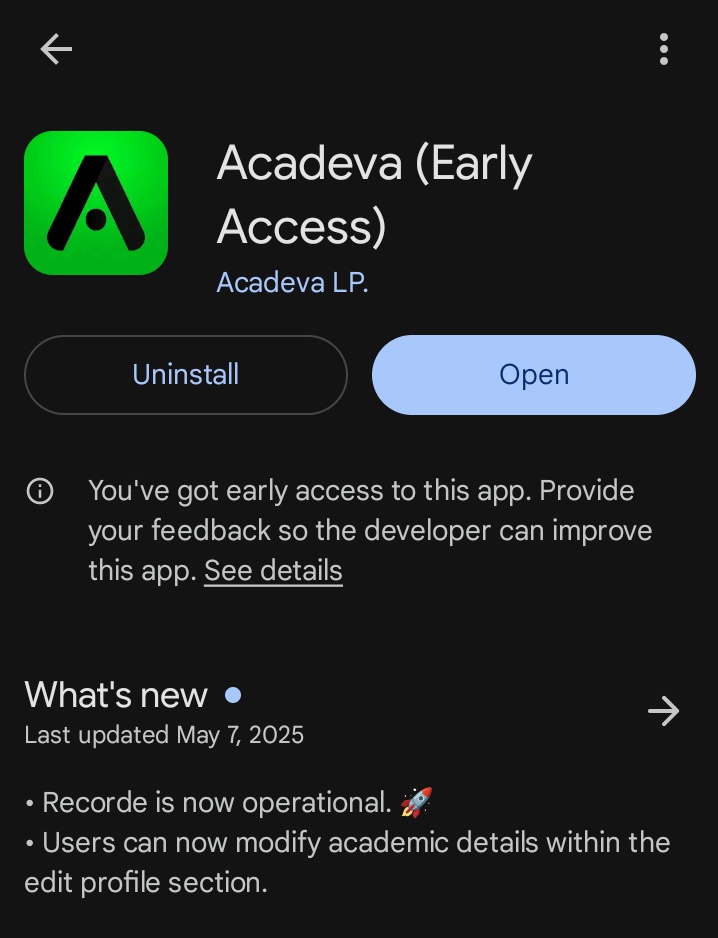 We've never been this close 👌😌
Overcoming all the challenges we're facing to make this possible.
Note that the warning has been cleared from the app 😊🙂‍↔️

Want to know when we go live - hit the follow button at <a href="/acadeva/">Acadeva</a>