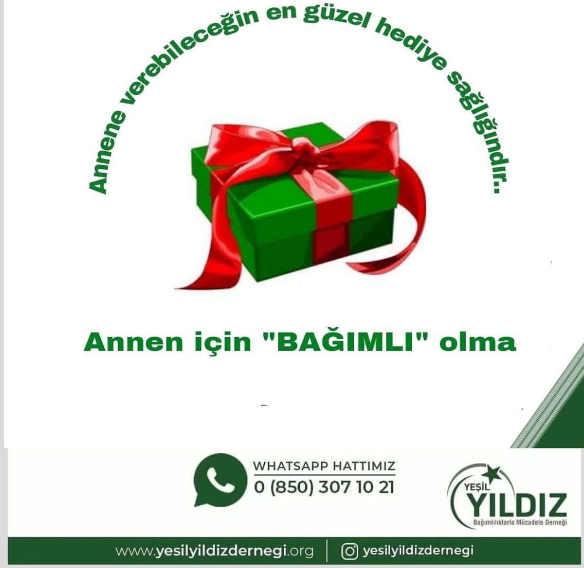 Anneler günü kutlu olsun

"Annene verebileceğin en güzel hediye sağlığındır..

Annen için BAĞIMLI olma"

#annlergünü #anne #annem #tbt #tbt🔙📸 #tbt🔙 #tb #tbt❤️ #tbtws #CanımAnnem