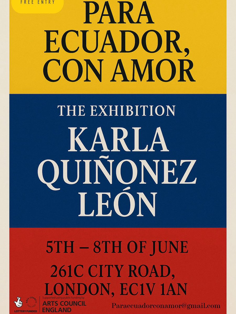 Latin American Heritage LDN (@latinx_heritage) on Twitter photo 📍 261c City Road, London, EC1V 1AN
🗓️ June 5–8, 2025
🎟️ Free entry
📧 paraecuadorconamor@gmail.com
📲 @lacultur4 / <a href="/Karlaqleon/">Karla Quiñonez Léon</a> 📍 261c City Road, London, EC1V 1AN
🗓️ June 5–8, 2025
🎟️ Free entry
📧 paraecuadorconamor@gmail.com
📲 @lacultur4 / <a href="/Karlaqleon/">Karla Quiñonez Léon</a>