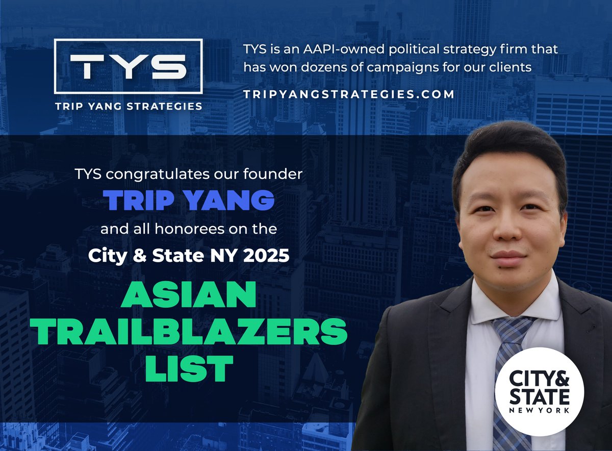 Trip Yang (@trippyyang) on Twitter photo Thank you <a href="/CityAndStateNY/">City & State NY</a> for recognizing me on the inaugural Asian Trailblazers awards! Congrats to all the honorees as well! Our community's impact in politics and public affairs continues to grow.
cityandstateny.com/power-lists/20… Thank you <a href="/CityAndStateNY/">City & State NY</a> for recognizing me on the inaugural Asian Trailblazers awards! Congrats to all the honorees as well! Our community's impact in politics and public affairs continues to grow.
cityandstateny.com/power-lists/20…