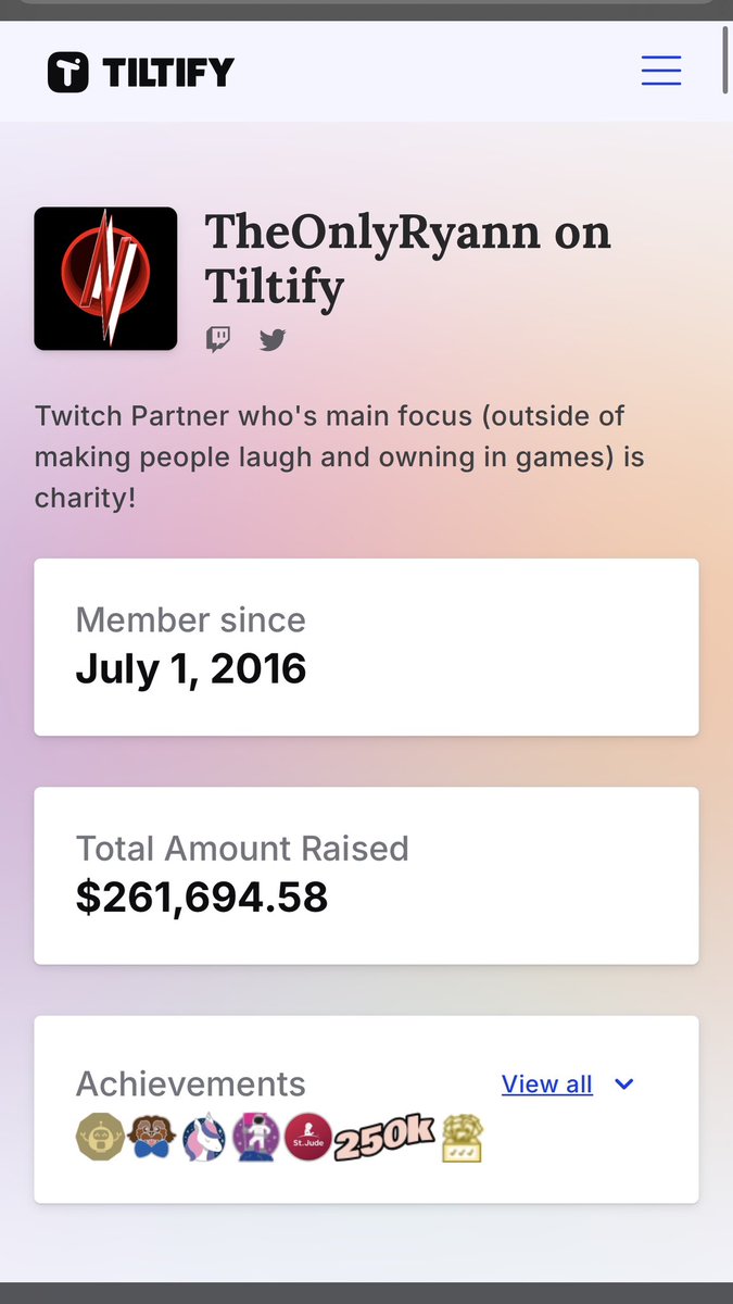 RYΛNN LYNN WΞLLΞR 🔥 (@theonlyryann) on Twitter photo This is SO AMAZING!
In 9 years on <a href="/tiltify/">Tiltify</a> the Highlanders have helped raise over $250k+ for various charities!
You’ve gone above and beyond for <a href="/StJudePLAYLIVE/">St. Jude PLAY LIVE</a> <a href="/BT1D_Play/">Breakthrough T1D Play</a> <a href="/AbleGamers/">AbleGamers Charity</a> & <a href="/StackUpDotOrg/">Stack Up</a>
THANK YOU so much for being so kind & supporting people in need 🤟🏻 This is SO AMAZING!
In 9 years on <a href="/tiltify/">Tiltify</a> the Highlanders have helped raise over $250k+ for various charities!
You’ve gone above and beyond for <a href="/StJudePLAYLIVE/">St. Jude PLAY LIVE</a> <a href="/BT1D_Play/">Breakthrough T1D Play</a> <a href="/AbleGamers/">AbleGamers Charity</a> & <a href="/StackUpDotOrg/">Stack Up</a>
THANK YOU so much for being so kind & supporting people in need 🤟🏻