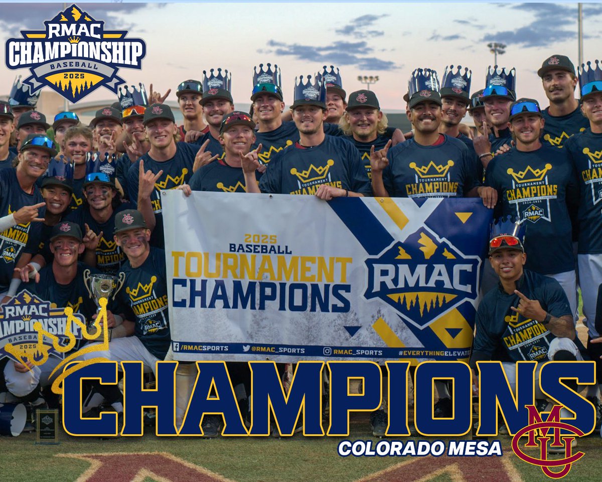 The Mavericks wear the crown👑

Colorado Mesa claims the 2025 RMAC Baseball Championship with an 18-5 victory over MSU Denver!

Congratulations Mavericks!

#RumbleMavs | #EverythingElevated