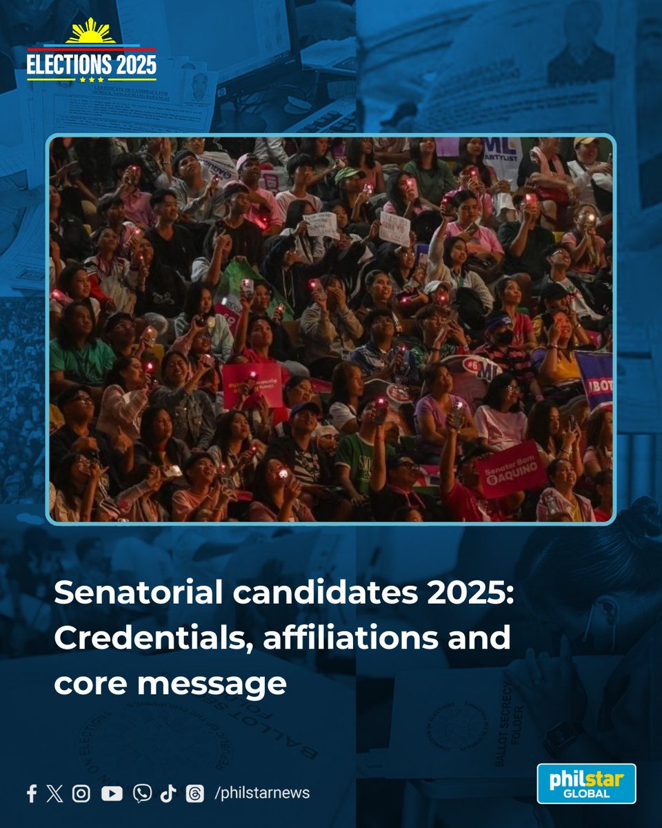 Take a moment to learn about the senatorial candidates before casting your vote. #Eleksyon2025

Get to know them here 👇philstar.com/headlines/2025…