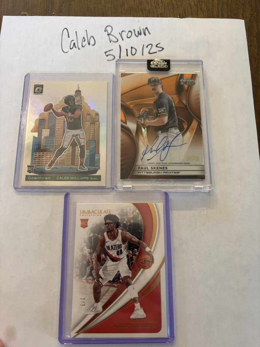 Caleb Brown (@oxrcards) on Twitter photo Paul Skenes /25 $900
Caleb Williams $675
Take both for $1450
Scoot is Sold
<a href="/BoostSnob/">Boost Snob</a> <a href="/lionsden_card/">Lions Den Cards</a> <a href="/KennysCardz/">Kenny</a> Paul Skenes /25 $900
Caleb Williams $675
Take both for $1450
Scoot is Sold
<a href="/BoostSnob/">Boost Snob</a> <a href="/lionsden_card/">Lions Den Cards</a> <a href="/KennysCardz/">Kenny</a>