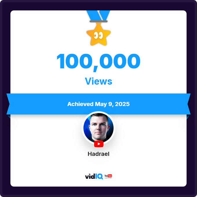 hadrael's tweet photo. 🌟 Wow, we just hit 100K views this week on my YouTube channel! 🚀 A massive THANK YOU to each and every one of you for tuning in! 💖 Your support means the world, and trust me, there’s so much more awesome content on the way! Stay tuned! 🎉 #youtuber #milestone #j... https://t.co/iwjnHM61Jy
