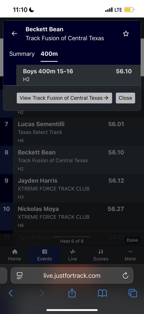BeckettBean's tweet photo. Meet #2 at ctx roadrunners invitational where I ran 56.10 in the 400 placing 8th and a new PR of 4:36 in the 1500m and placed 2nd. #AGTG #classof2028 https://t.co/E2zabD4B17