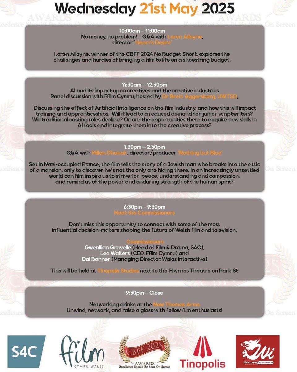 Here’s an opportunity to ask the right questions to the right people from the creative industry here in Wales &amp; beyond <a href="/cbffwales/">#CBFF2025</a>  this year. #ExcellenceShouldBeSeenOnScreen plsrt