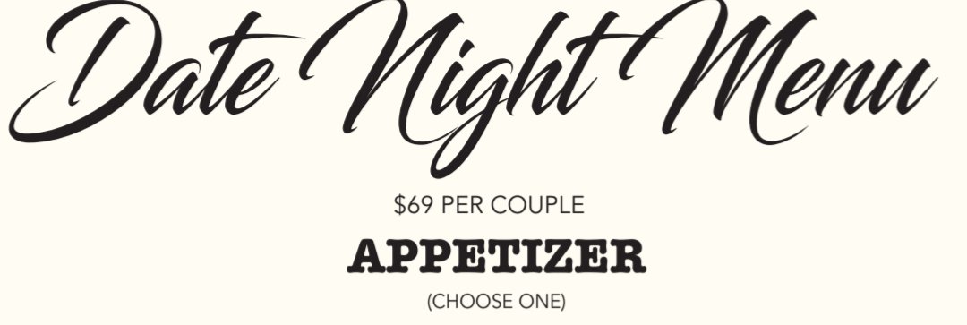 The restaurant has a date night menu... is the price a mere coincidence?