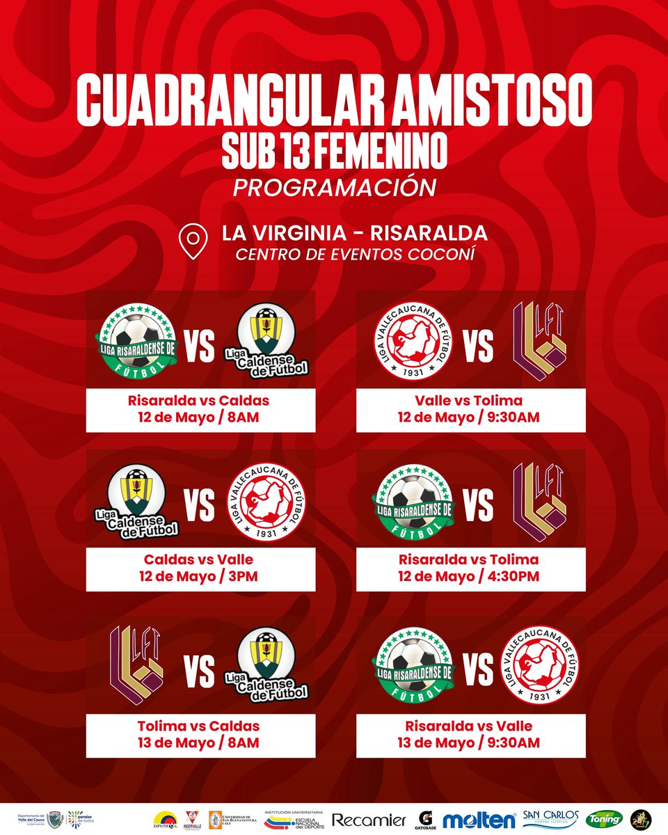 Nuestra selección de fútbol  femenina sub13 sigue con su pretemporada 😎
Este lunes y martes estaremos en la Virginia Risaralda ✅
#amistosos