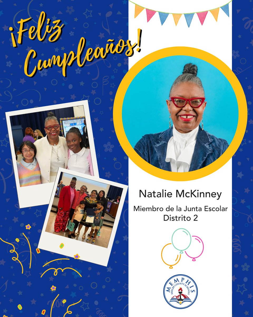 Memphis-Shelby Co. Schools (@mscsk12) on Twitter photo 🎉 We'd like to wish a Happy Birthday to <a href="/mscsk12board/">MSCSK12 School Board</a> Member, Natalie McKinney (District 2)! 🥳 🎉 We'd like to wish a Happy Birthday to <a href="/mscsk12board/">MSCSK12 School Board</a> Member, Natalie McKinney (District 2)! 🥳