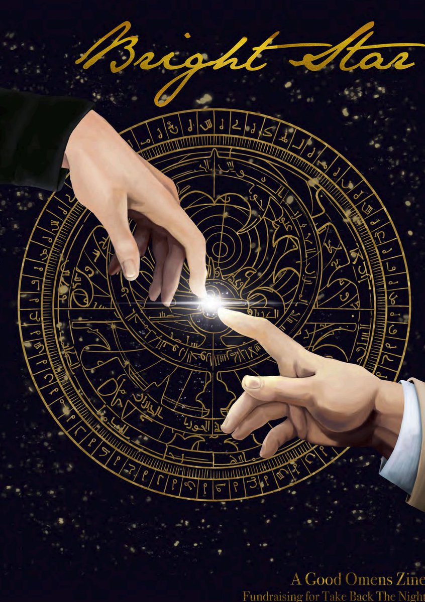 (1/2) At long last, here is 'Bright Star', our celestial zine themed in tribute to 'Take Back the Night Foundation'! All profits goes towards helping SA victims. This zine features over 70 art and fic done by volunteers!

Every copy is $1 USD! Come grab and share a copy today!