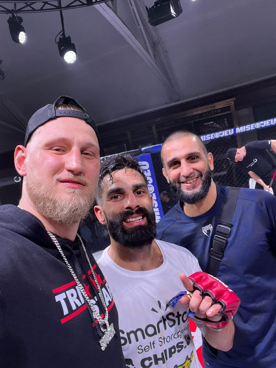 Last night's victory belongs to my coaches, Firas Zahabi and Ian Perron. Pushed me and believed in me all the way through!