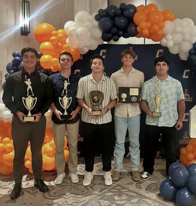 2025 Cypress Varsity Baseball Banquet
An incredible day celebrating our players and coaches 

🏆Most Valuable Player: Noah Johnson 

🔥 Pitcher of the Year: Tate Belfanti

⚾️ Co Offensive Player of the Year:
Connor Artaserse &amp; Paul Dominguez 

🥇 Coaches: Award Owen Schwab
