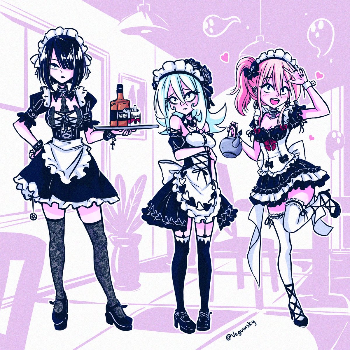 Veguinsky's tweet image. Happy maid day!🖤 #メイドの日