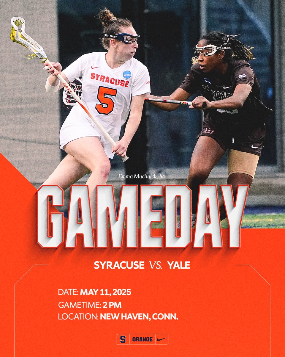 Syracuse Women's Lacrosse (@cusewlax) on Twitter photo Going for a spot in the NCAA Tournament quarterfinals.
#18 Syracuse at #5 Yale
๐ New Haven, Conn.
๐ 2 p.m.
๐บ ESPN+
๐ป tinyurl.com/bd48ep7d
๐ป <a href="/Z89sports/">Z89 Sports</a>
๐ Live Stats tinyurl.com/2m6w7rpk Going for a spot in the NCAA Tournament quarterfinals.
#18 Syracuse at #5 Yale
๐ New Haven, Conn.
๐ 2 p.m.
๐บ ESPN+
๐ป tinyurl.com/bd48ep7d
๐ป <a href="/Z89sports/">Z89 Sports</a>
๐ Live Stats tinyurl.com/2m6w7rpk