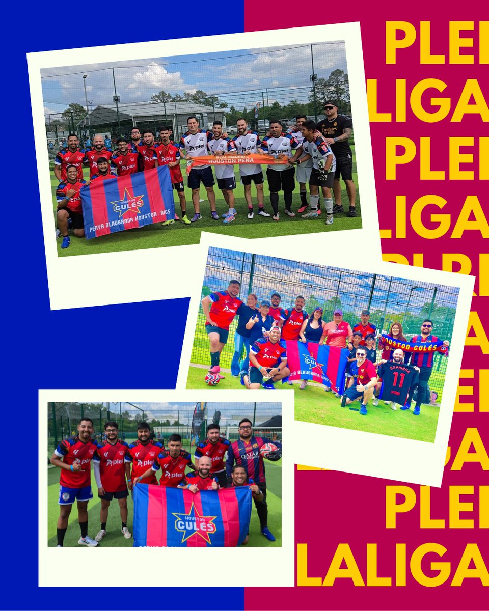 Houston Culés Show Out!
Proud of our crew for repping hard at the 5v5 tourney—especially beating the Real Madrid Peña! Thanks to everyone who came out to support. Visca el Barça!
<a href="/PleiApp/">Plei ⚽️</a>  <a href="/LaLiga/">LALIGA</a>