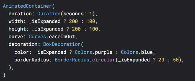 FlutterdevNayef's tweet image. 🚀 Daily Flutter tips
Make UI Elements Dance with AnimatedContainer!
Create a local variable called isExpanded and make sure the widget is stateful , every time users tap on button, it should update isExpanded=!isExpanded in setState method. #Flutter  #UIUX
