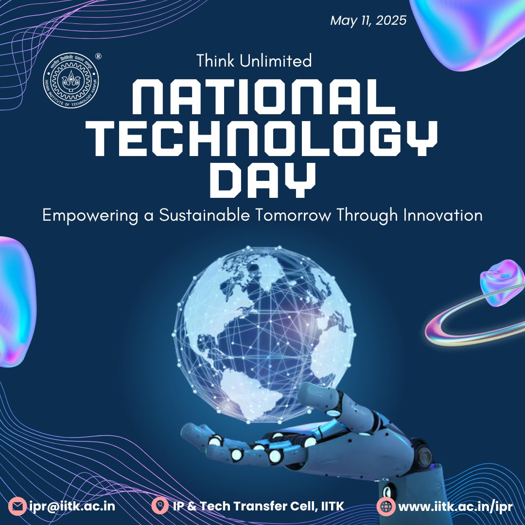Tech Transfer @IITK (@tiitkanpur) on Twitter photo IPRCell <a href="/IITKanpur/">IIT Kanpur</a> celebrates National Technology Day-'Empowering a Sustainable Tomorrow Through Innovation', admiring engineers & innovators whose contributions shape a better future & advance the frontiers of science & technology for a self-reliant nation
#NTD2025 #INDITECH2025 IPRCell <a href="/IITKanpur/">IIT Kanpur</a> celebrates National Technology Day-'Empowering a Sustainable Tomorrow Through Innovation', admiring engineers & innovators whose contributions shape a better future & advance the frontiers of science & technology for a self-reliant nation
#NTD2025 #INDITECH2025