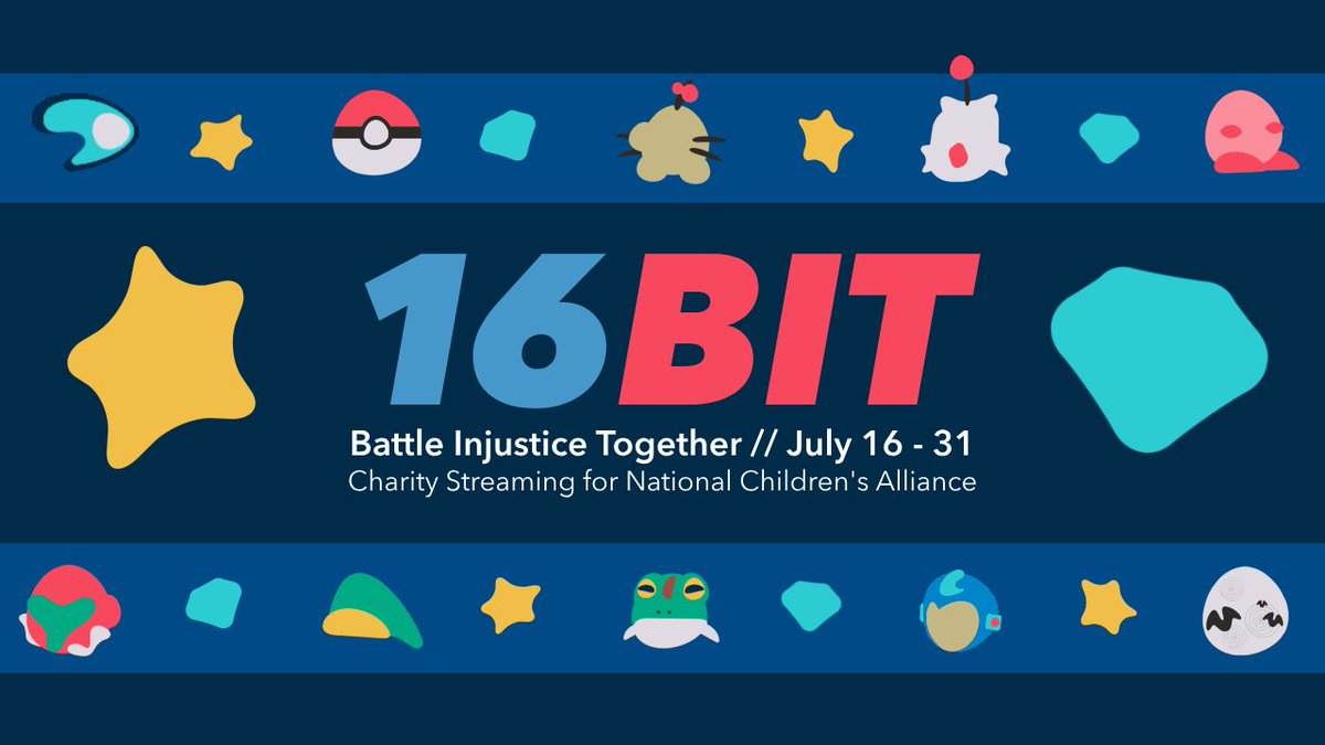 Bee (@eyesonbee) on Twitter photo 16BIT is returning to raise money for National Children's Alliance! <a href="/meganhertz/">meganhertz 🕹️</a> & I are organizing it this year!
It will run from July 16 - 31st.
Our theme this year is Retro Nostalgia. We are looking to share our own comfort, nostalgic games! Let us know if you're interested! 16BIT is returning to raise money for National Children's Alliance! <a href="/meganhertz/">meganhertz 🕹️</a> & I are organizing it this year!
It will run from July 16 - 31st.
Our theme this year is Retro Nostalgia. We are looking to share our own comfort, nostalgic games! Let us know if you're interested!