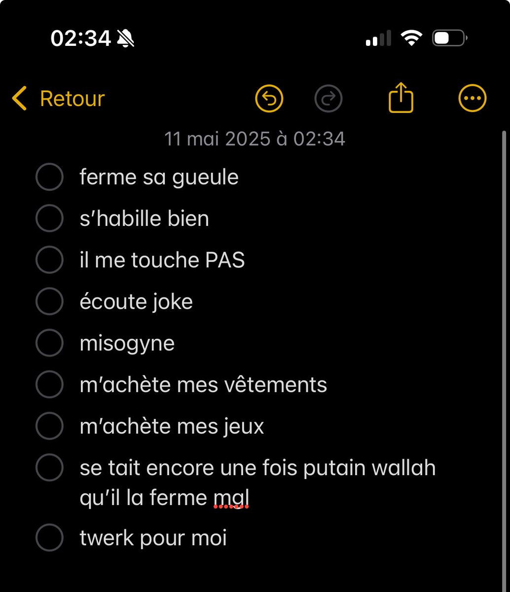 voici mes conditions de mariage