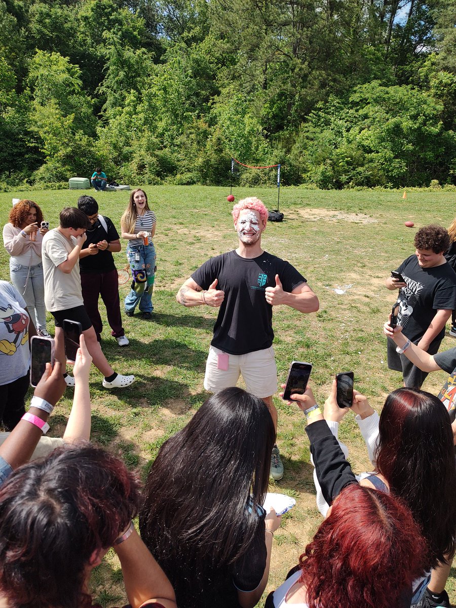 Thank you to Mr. Nester who was a great sport when a TSA member threw a pie in his face. He was the "winner" of a coin drive fundraiser for TSA.