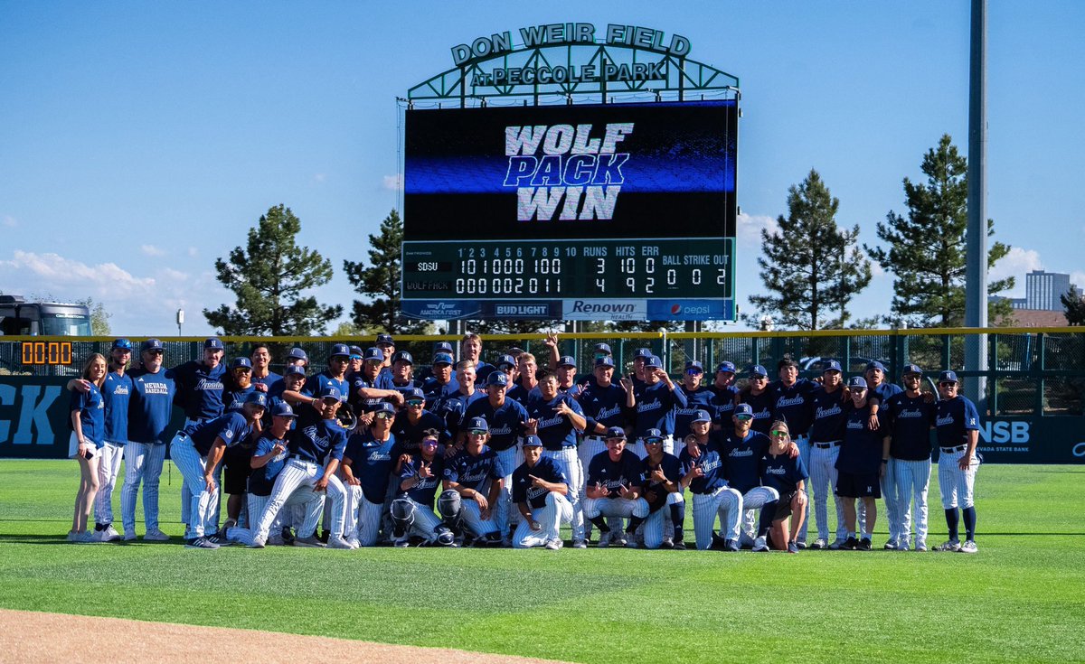 NevadaBaseball's tweet photo. Another Walk-Off Wolf Pack W clinches a spot at the Mountain West Championship in two weeks! 🌵

The Pack is going to Arizona!

#BattleBorn https://t.co/3Y6mDNS3Nv