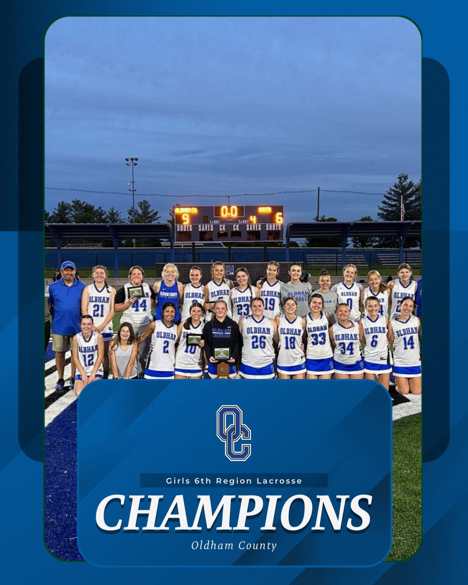 Girls Lacrosse wins the 6th region championship over South Oldham! Way to go Ladies! #WEAREOC