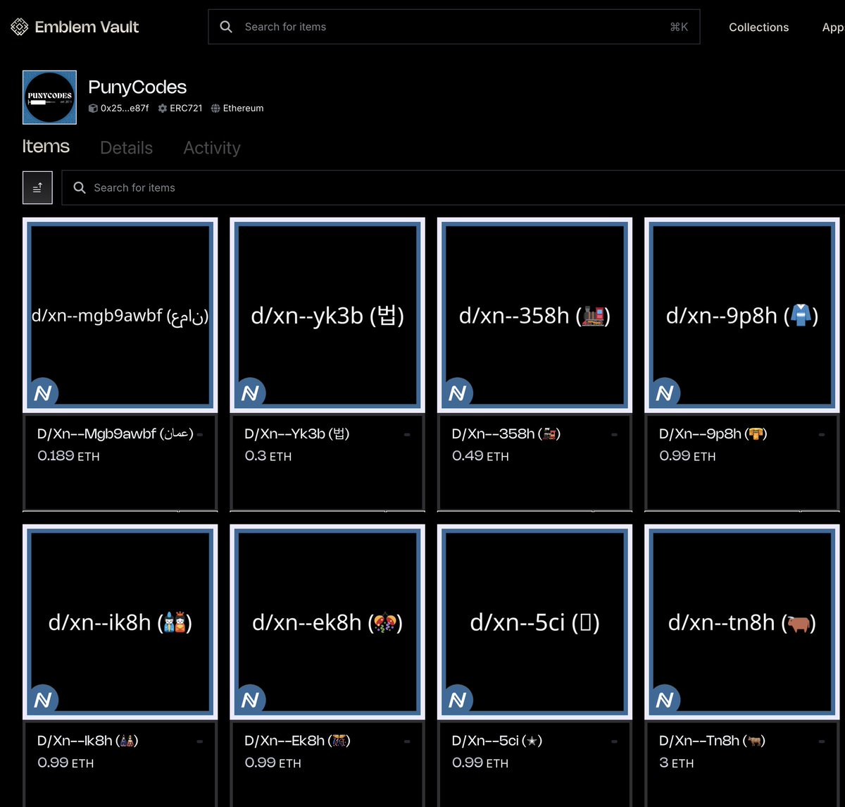 On May 10, 2011 the first <a href="/Punycodes2011/">Punycodes</a> were created on the Namecoin blockchain. Puny's are ASCII art and took their place as arguably the first artwork minted on any blockchain.

Check them out on <a href="/EmblemMarkets/">Emblem Markets</a> ⤵️
emblem.markets/ethereum/colle…