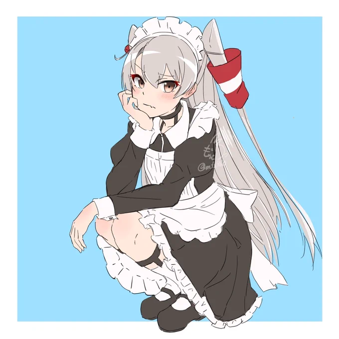 #メイドの日メイドの日、2日目かなり前に描いたお気に入りのメイド天津風です! 