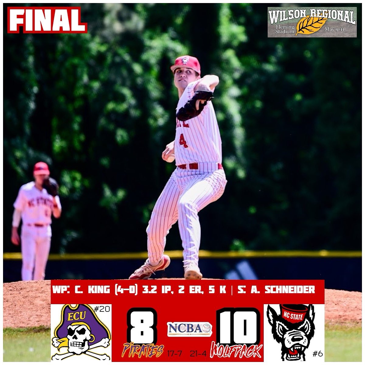 Final Score From Game 4 the Pack moves on to Play JMU!