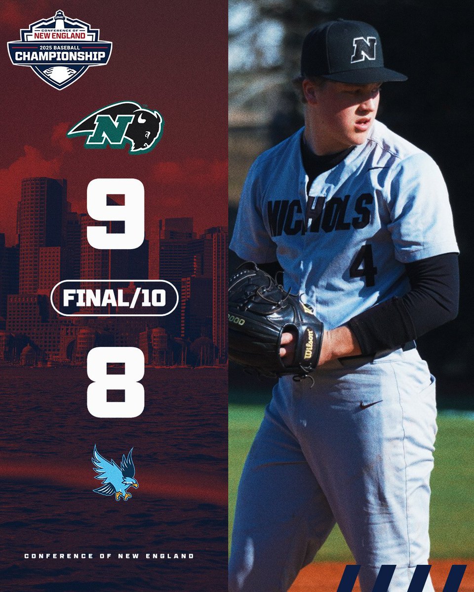 Conference of New England (@cne_sports) on Twitter photo ⚾️ ONTO THE FINALS!
Nolan Sullivan throws five shutout innings in relief for the <a href="/ncbison/">Nichols College Athletics</a> as they clinch a come-from-behind victory over <a href="/RWU_Athletics/">RWU Athletics</a> to advance to the #CNE Baseball Championship!
They will square off with top-seeded <a href="/ECGulls/">Endicott Athletics</a> tomorrow in Beverly, with first ⚾️ ONTO THE FINALS!
Nolan Sullivan throws five shutout innings in relief for the <a href="/ncbison/">Nichols College Athletics</a> as they clinch a come-from-behind victory over <a href="/RWU_Athletics/">RWU Athletics</a> to advance to the #CNE Baseball Championship!
They will square off with top-seeded <a href="/ECGulls/">Endicott Athletics</a> tomorrow in Beverly, with first