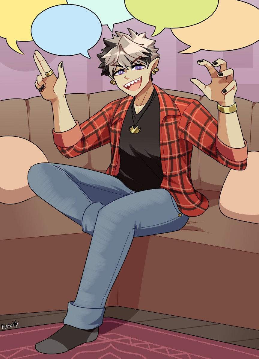 [#CrimzonMuze / anon comm] POV Ruze got back from a TTRPG session and he's yapping about it to you